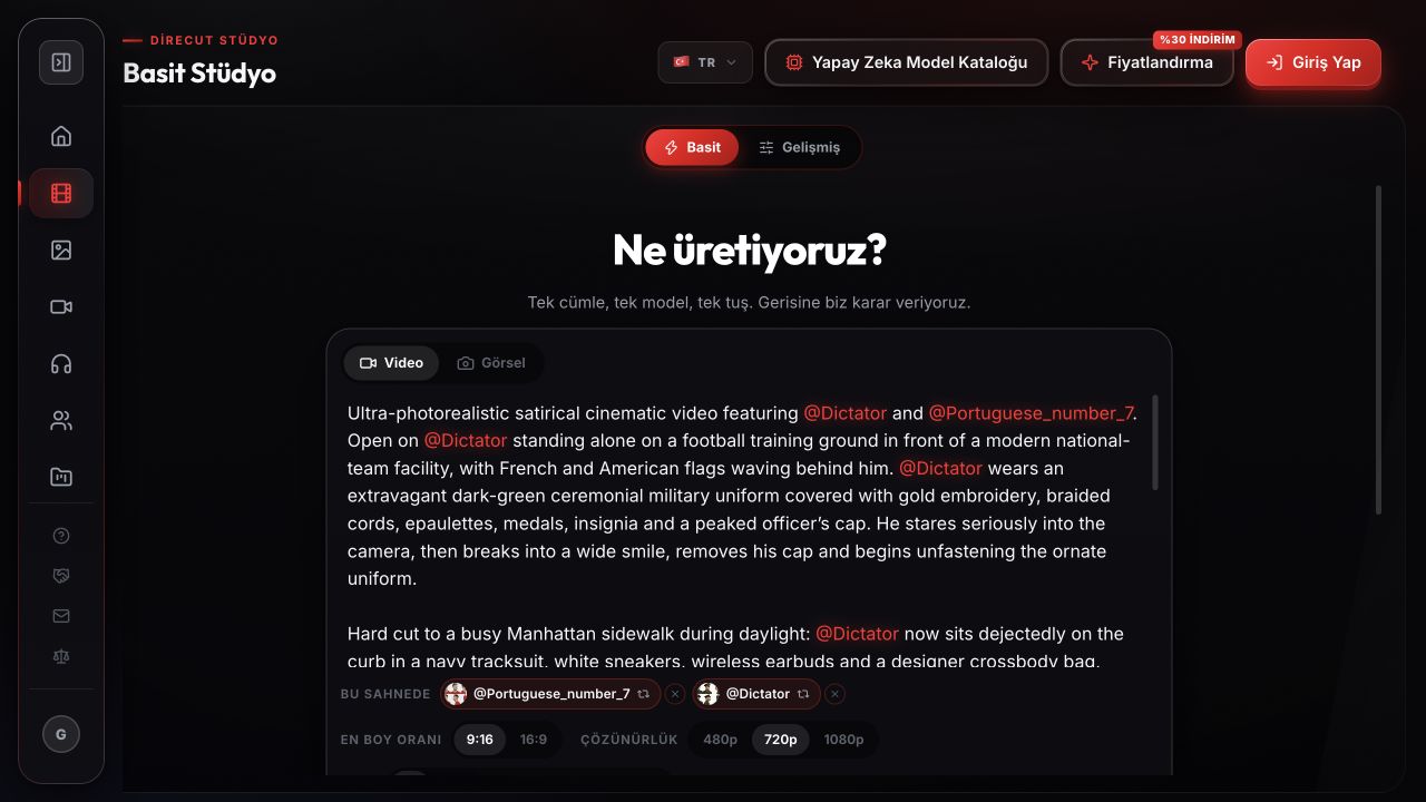 Hazır prompt Stüdyo’ya geldi
